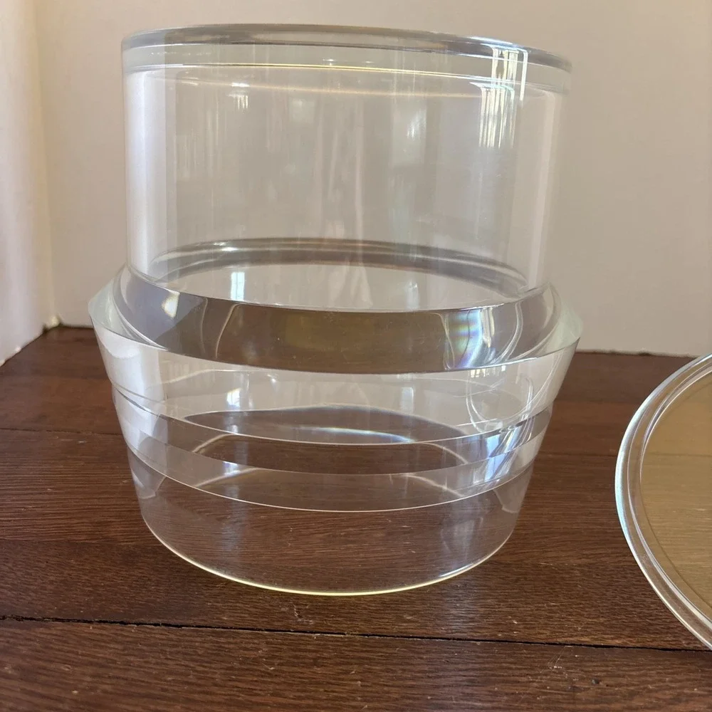 Vtg Mid Century Lucite Ice Bucket & Lid Arch Alfio Di Bella Italy Anthropologie